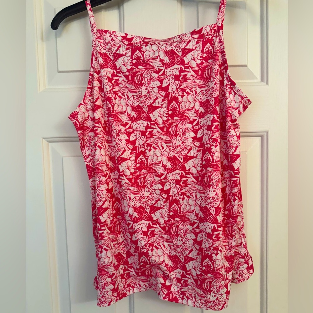 Loft Hot Pink Floral Tank Top